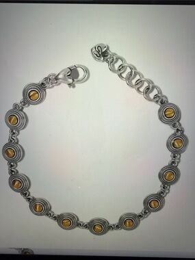 💛🆕 Brighton Ferrara Monete Silver Bracelet with Gold-Tone Accents